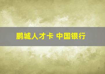 鹏城人才卡 中国银行